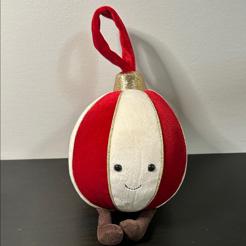 Retired/Rare jellycat Festive Red and White Plush Ornament